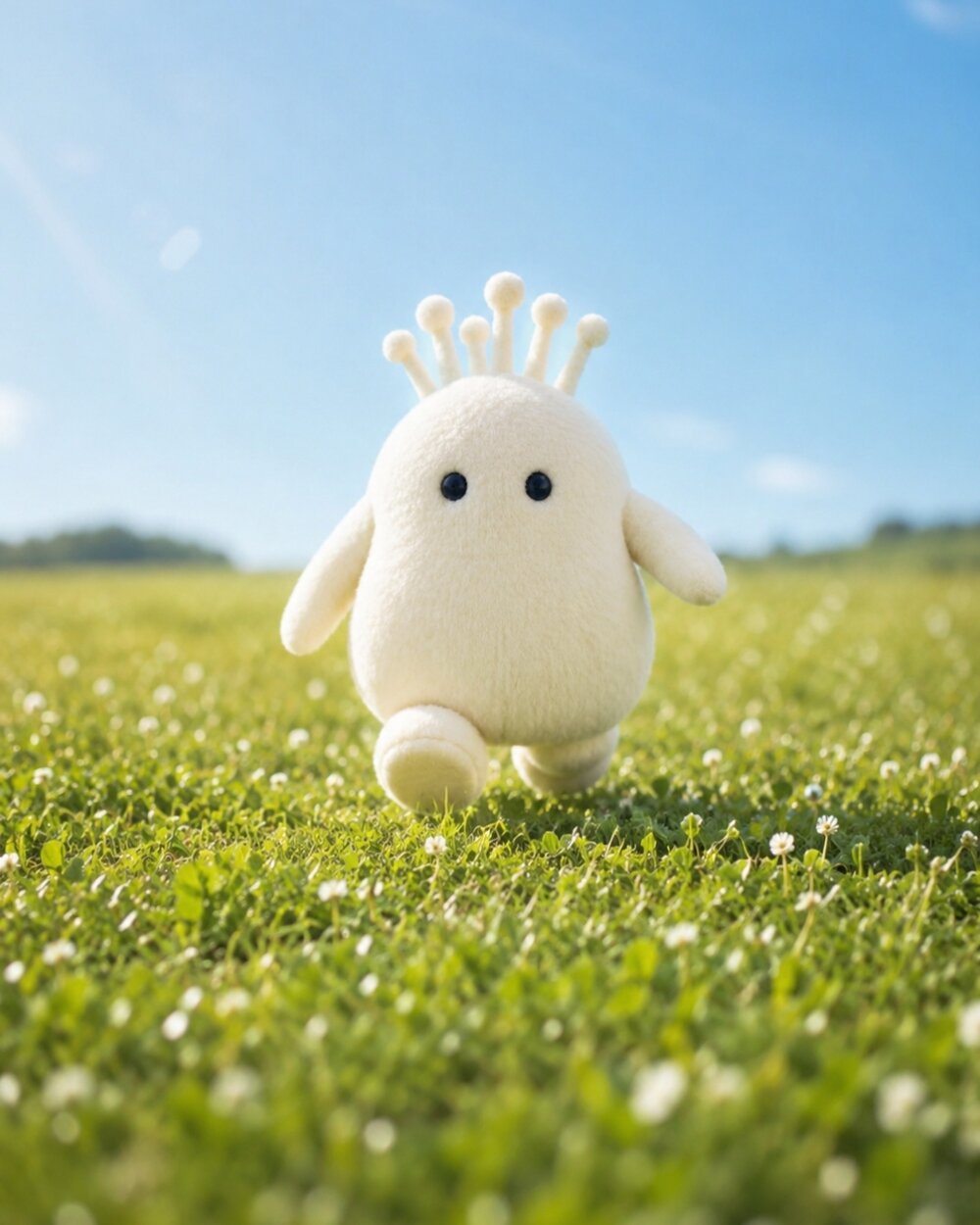 Noki walking through grass, close up